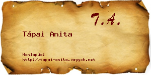 Tápai Anita névjegykártya
